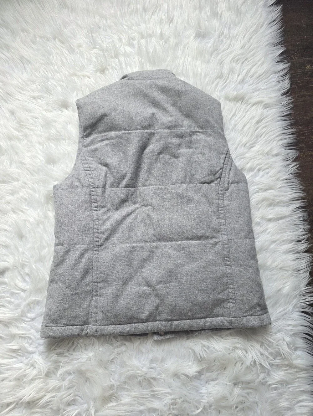 Suitsupply Wool Heather Gray Quilted Puffer Vest